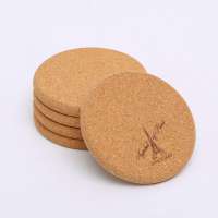 Eco Round Edge Cork Cup Coaster Pad with Logo